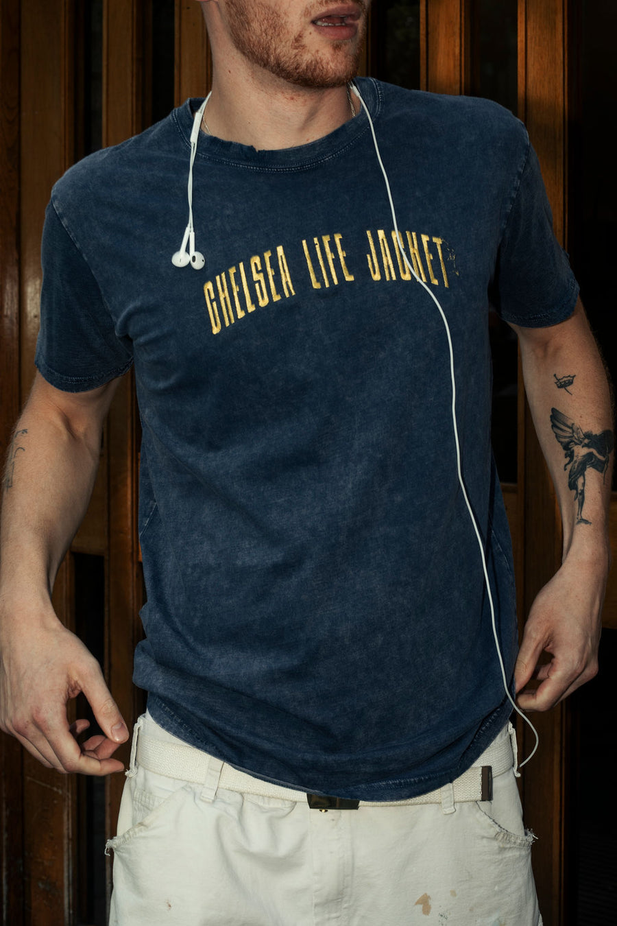 Washed Navy & Yellow T-Shirt