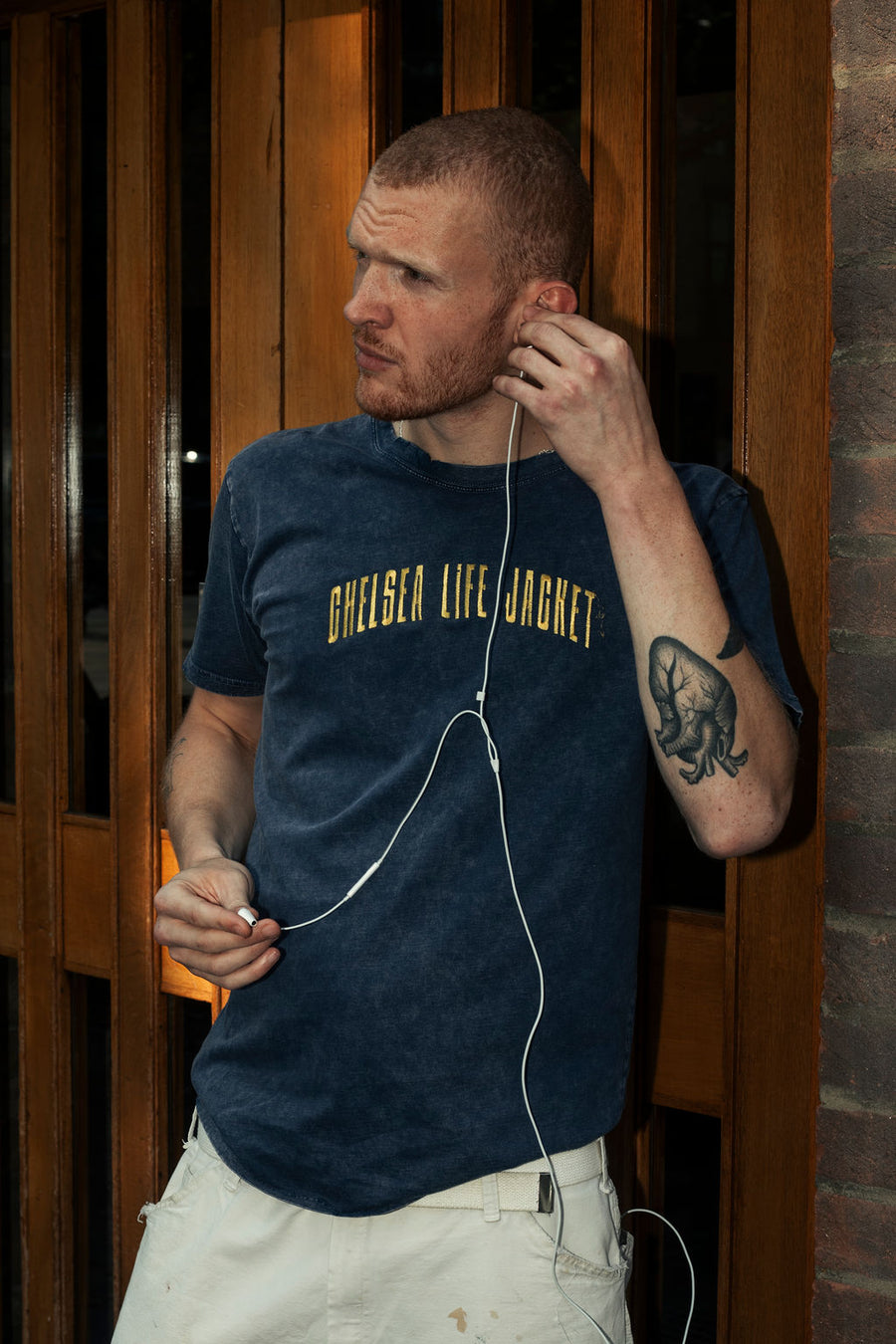 Washed Navy & Yellow T-Shirt