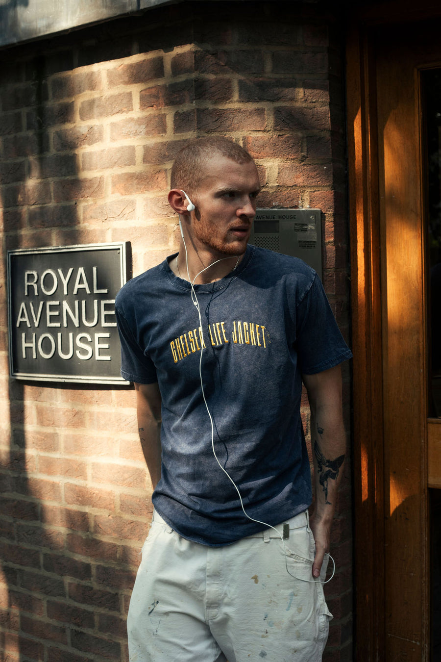 Washed Navy & Yellow T-Shirt