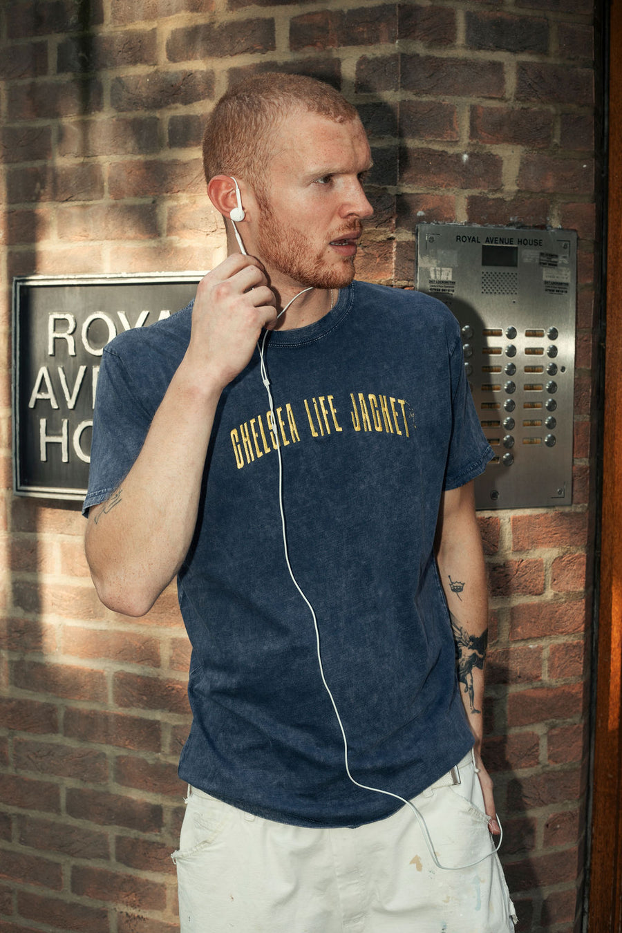 Washed Navy & Yellow T-Shirt