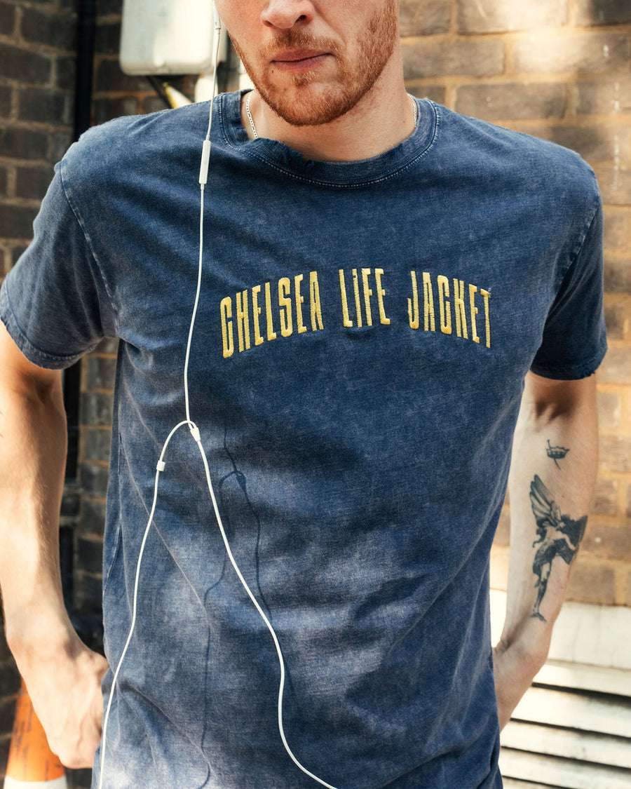 Washed Navy & Yellow T-Shirt