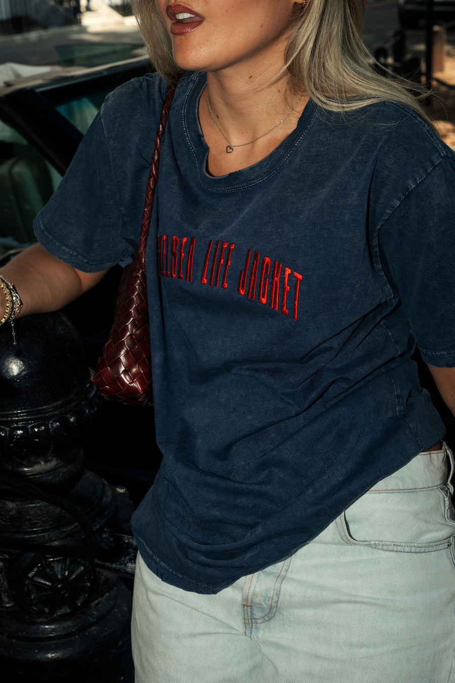 Washed Navy & Red T-Shirt