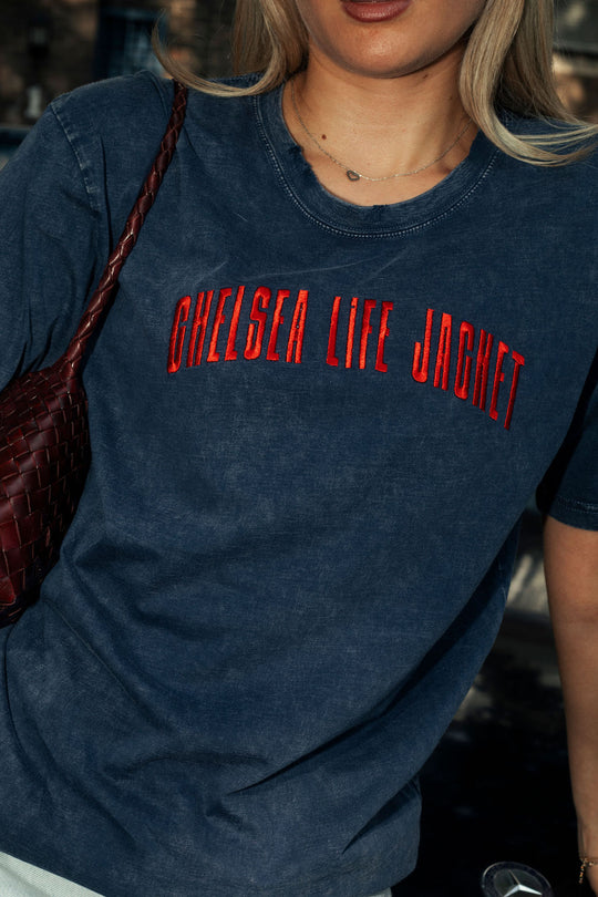 Washed Navy & Red T-Shirt