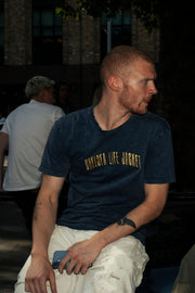 Washed Navy & Yellow T-Shirt