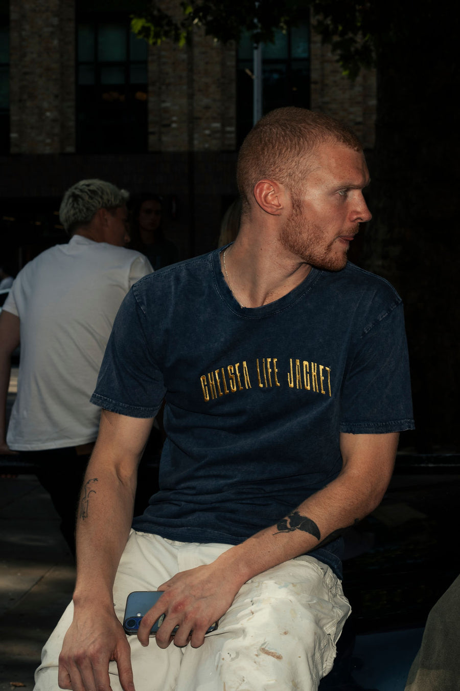 Washed Navy & Yellow T-Shirt