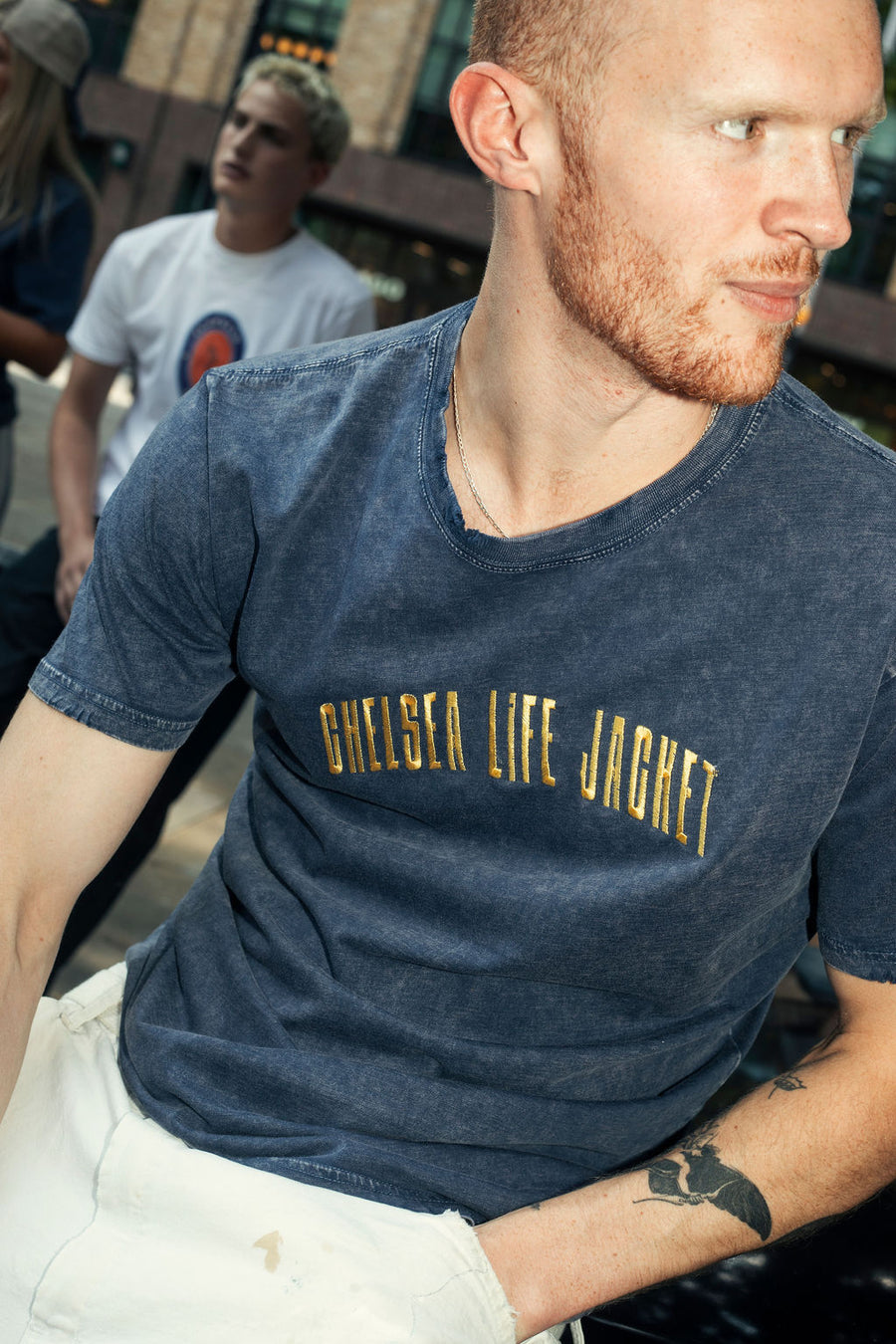 Washed Navy & Yellow T-Shirt