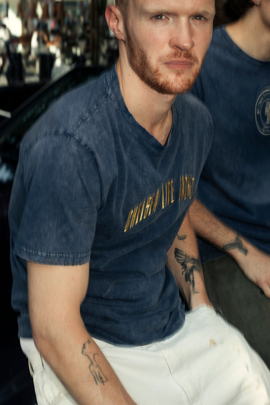Washed Navy & Yellow T-Shirt
