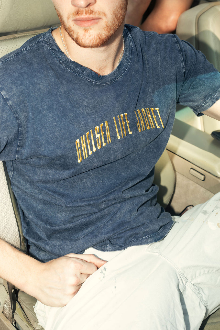 Washed Navy & Yellow T-Shirt