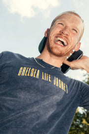 Washed Navy & Yellow T-Shirt