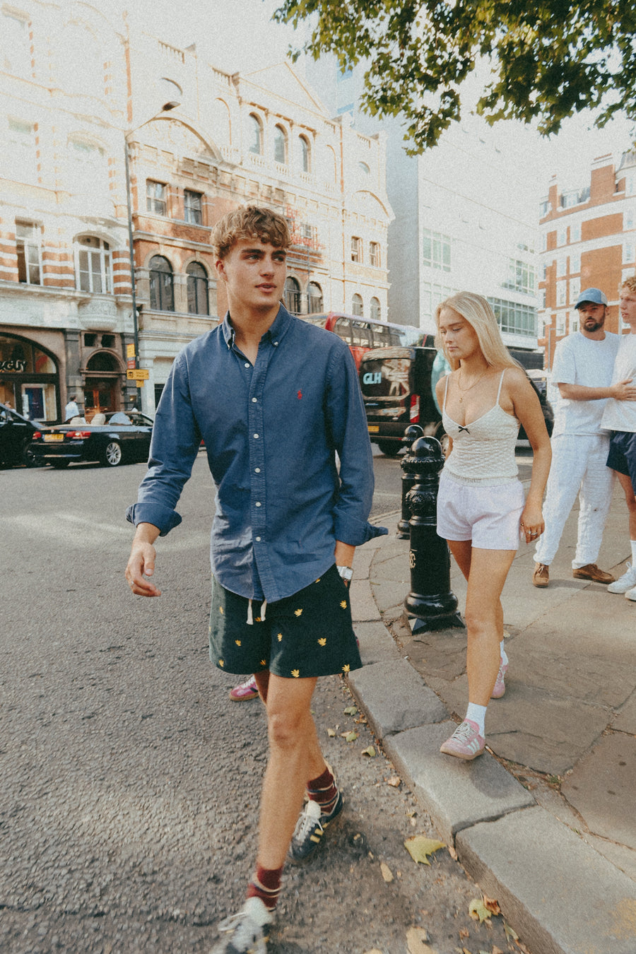 Green & Yellow Corduroy Shorts