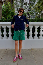 Green & Pink Corduroy Shorts