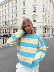 Blue & Yellow Mohair Jumper