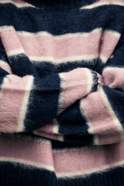 Navy & Pink Mohair Jumper